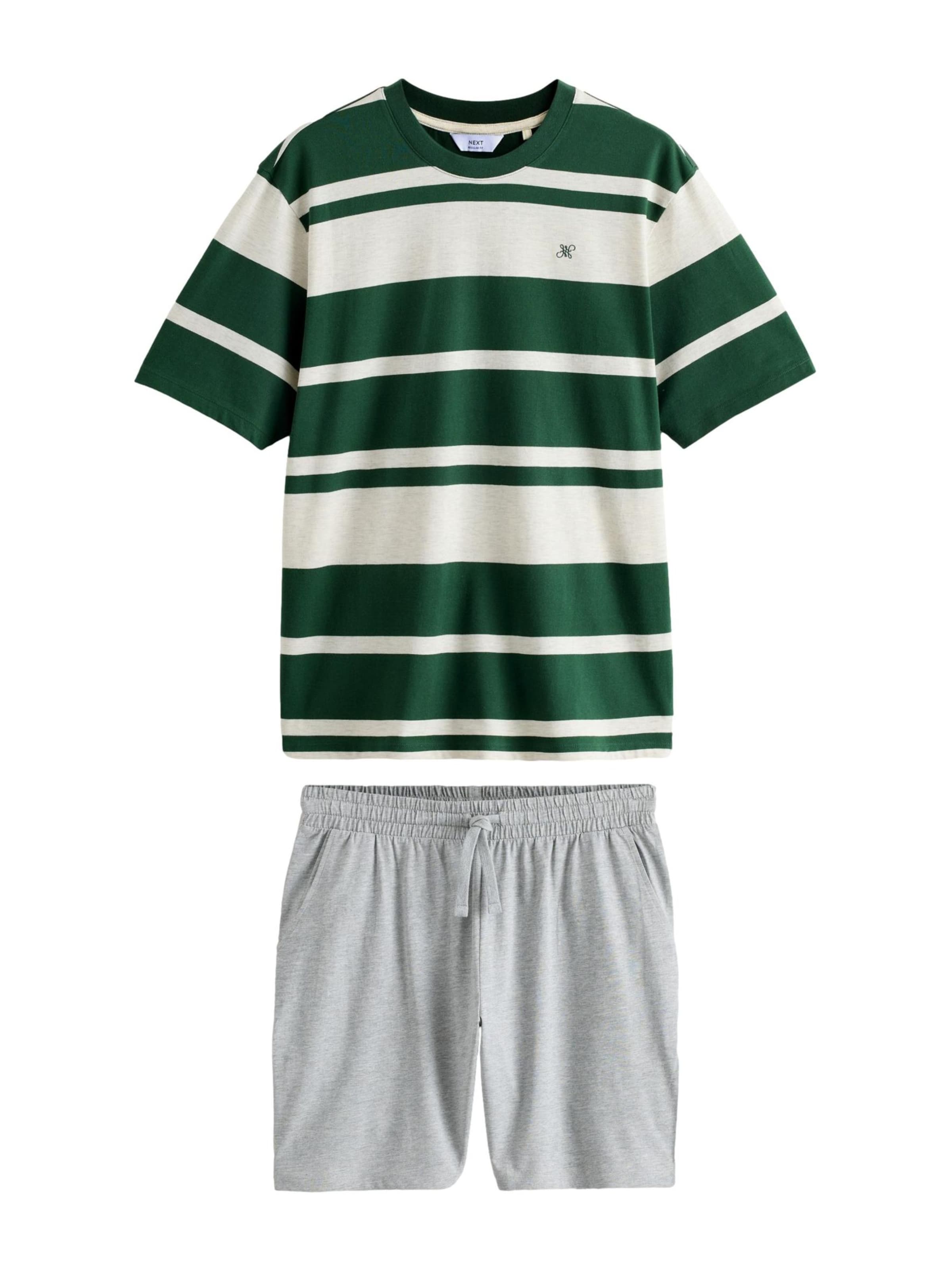 Next Īsā pidžama, krāsa - raibi pelēks / tumši zaļš, Preces skats