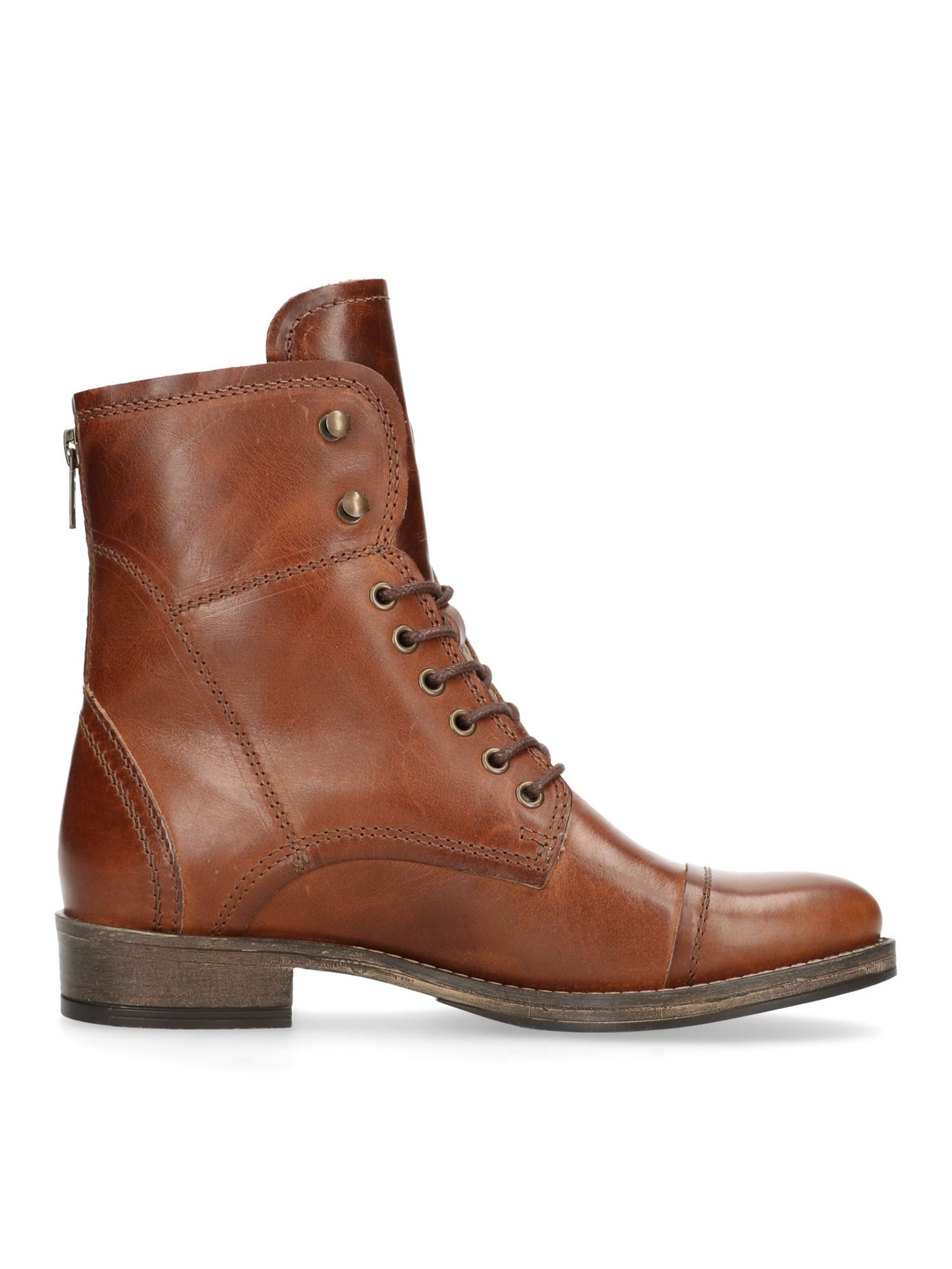 MANFIELD Lace-Up Ankle Boots in Brown