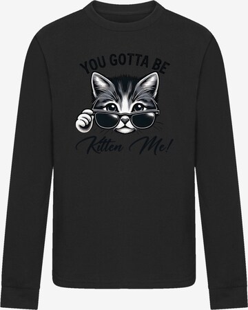 T-Shirt 'Kätzchen You Gotta Be Kitten Me!' F4NT4STIC en noir : devant