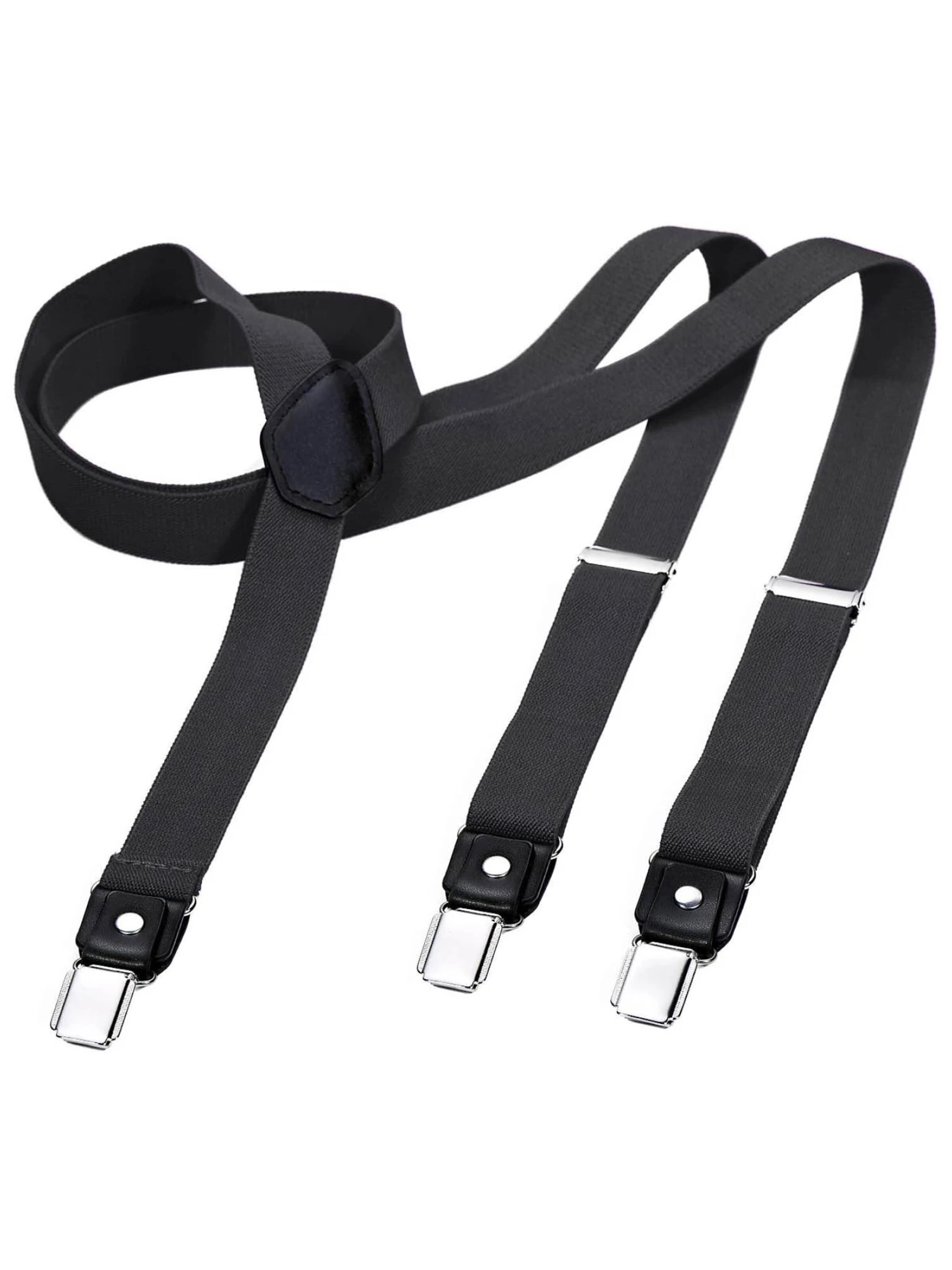 DonDon Hosenträger 'DonDon Hosenträger Herren schmal 2,5 cm gestreift blau rot Starke Clips für Anzug Jeans Chino'‌‌ in XS-XL in anthrazit, Produktansicht