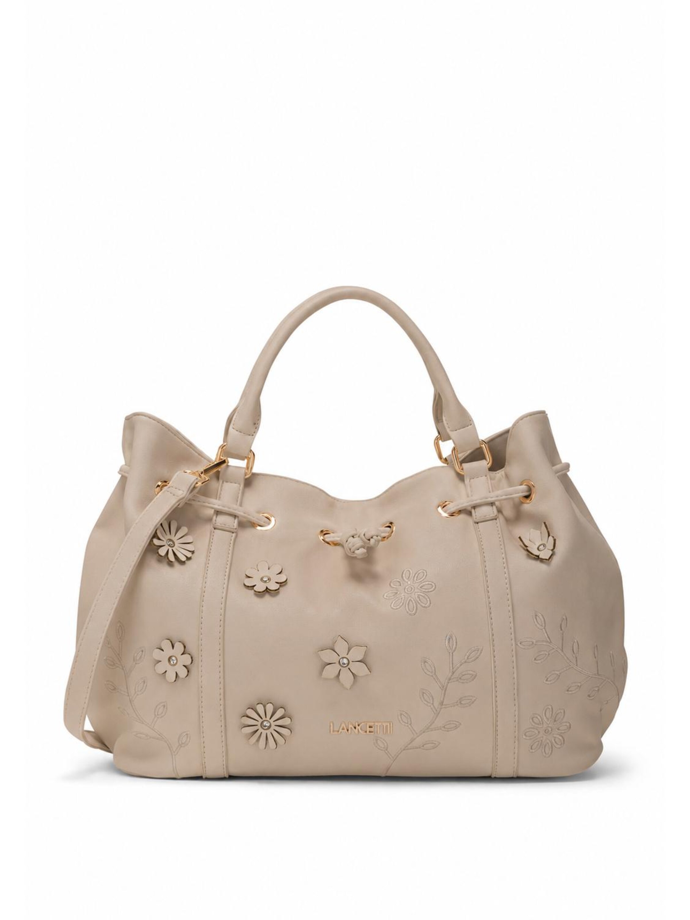 Borsa a mano 'Gisli 1' di Lancetti in beige: frontale