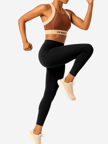 SWORTS Bustier Sport-BH 'ROAR'‌‌‌‌‌‌ in Braun