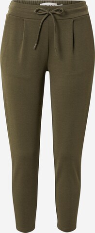 ICHI Pleat-Front Pants 'KATE' in Green: front