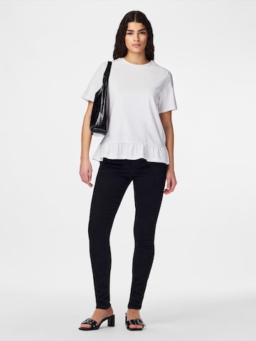 balta PIECES Marškinėliai 'PCDISSO'