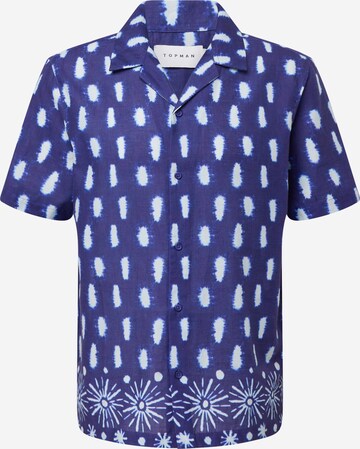 TOPMAN Comfort fit Button Up Shirt in Blue: front