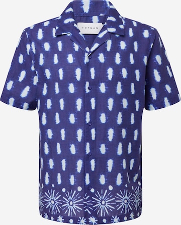 TOPMAN - Comfort Fit Camisa em azul: frente