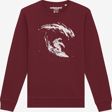 Watapparel Sweatshirt ' Surfing Spaceman ' in Rot: Vorderseite