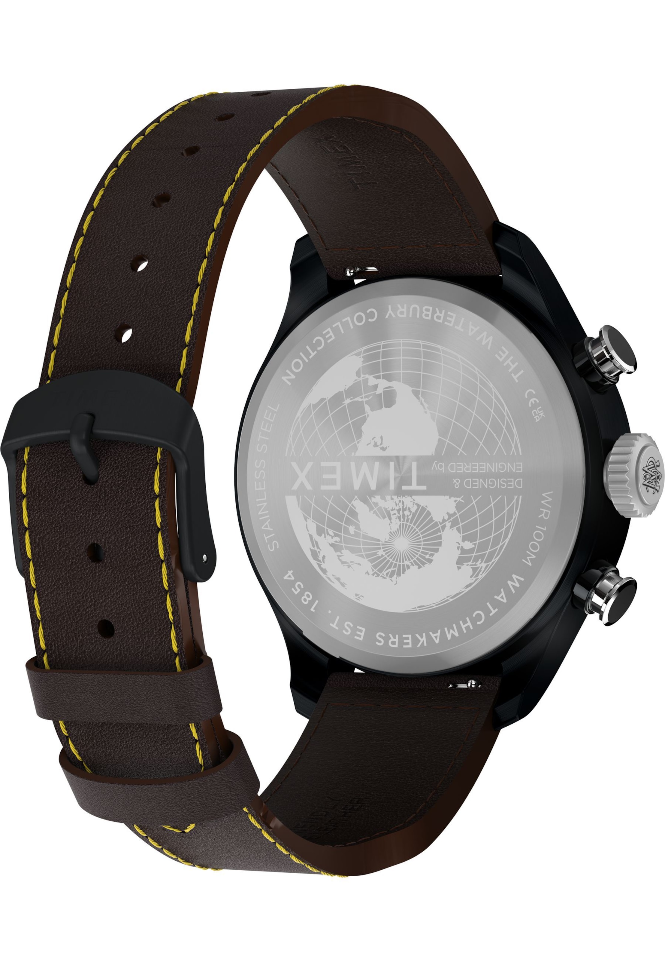 Montre à affichage analogique 'Waterbury Ace Fly-Back' TIMEX en marron