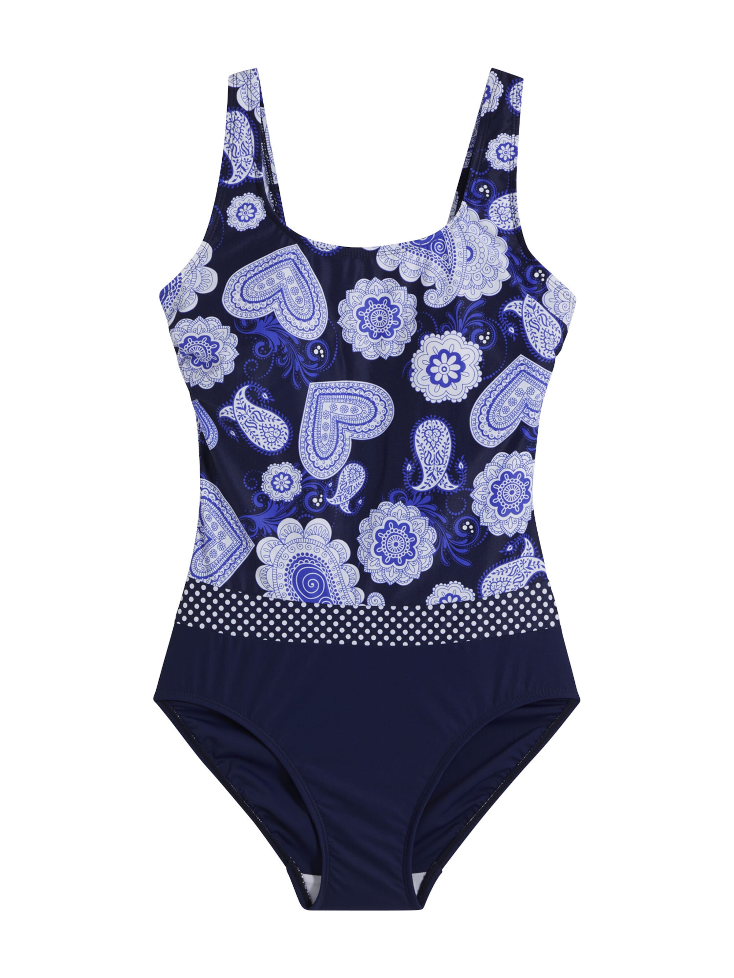 bonprix Bandeau Shaping-badpak in Blauw: voorkant