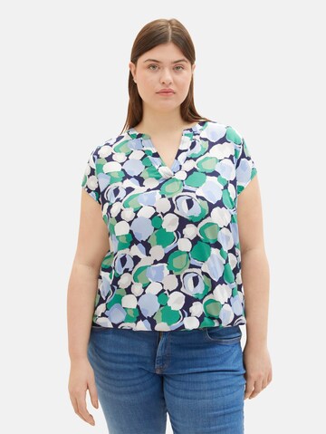 Tom Tailor Women + Blouse in Groen: voorkant