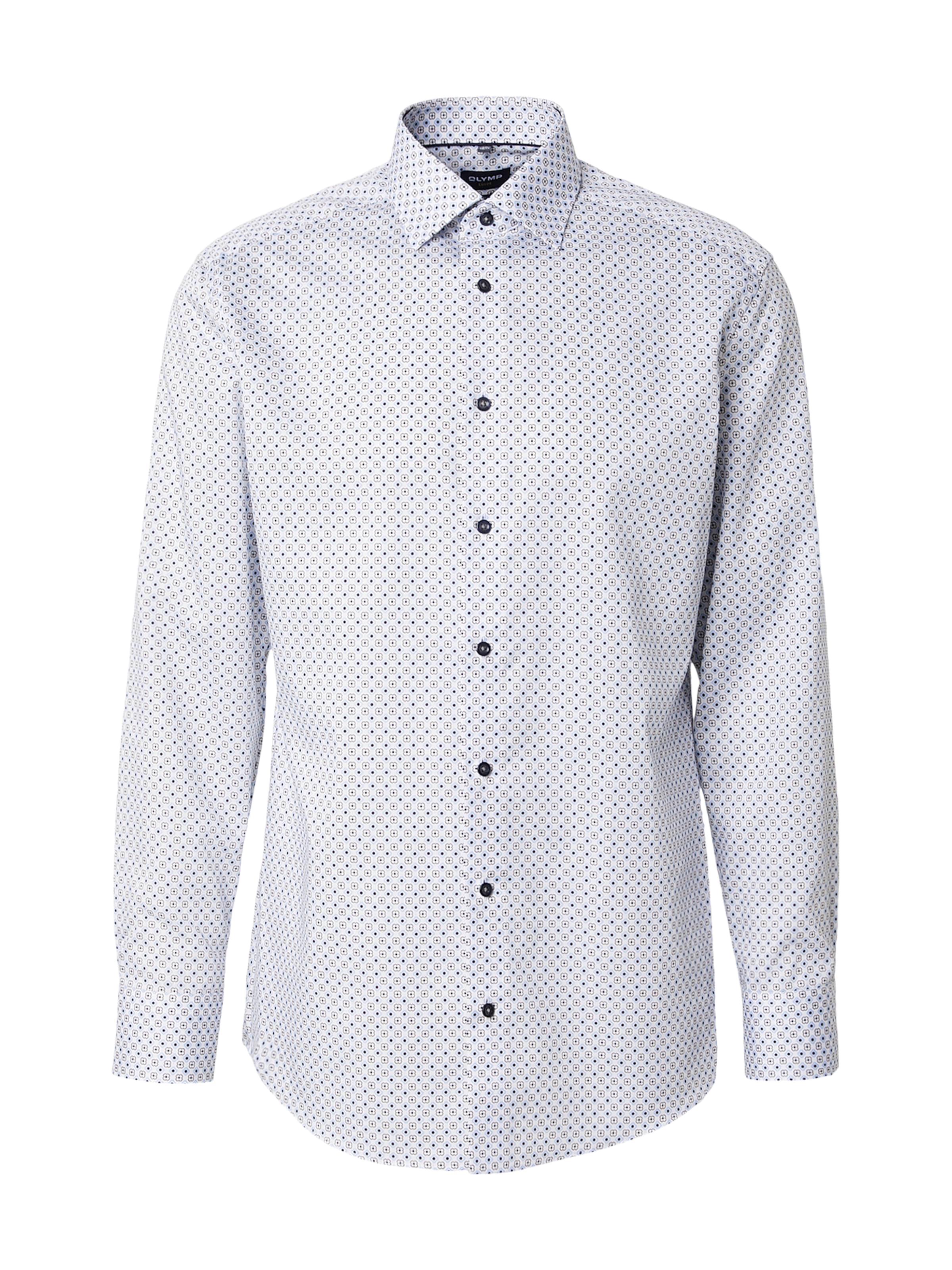 OLYMP Biroja krekls 'Luxor', krāsa - debeszils / brūns / melns / balts, Preces skats