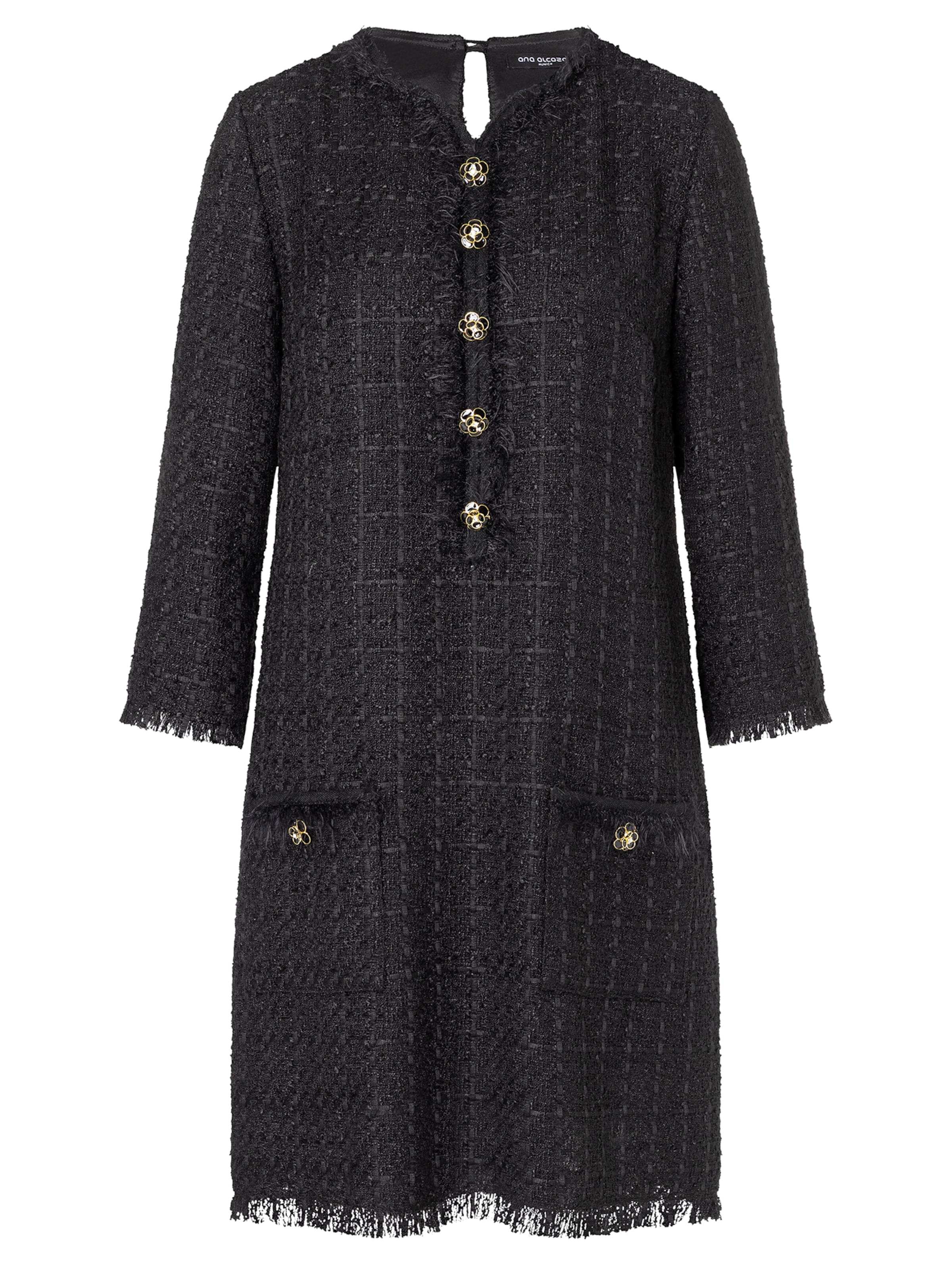 Ana Alcazar Jurk 'Abena' in Zwart: voorkant