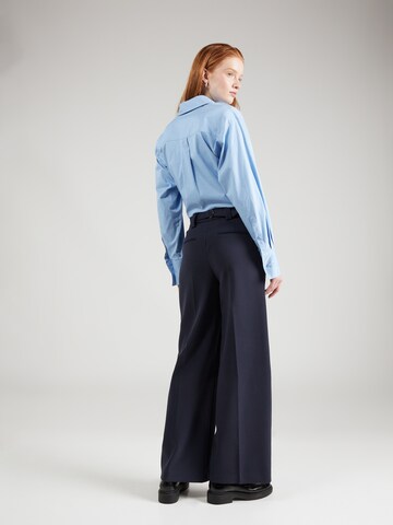 Marks & Spencer Wide leg Trousers with creases 'Frankie' in Blue