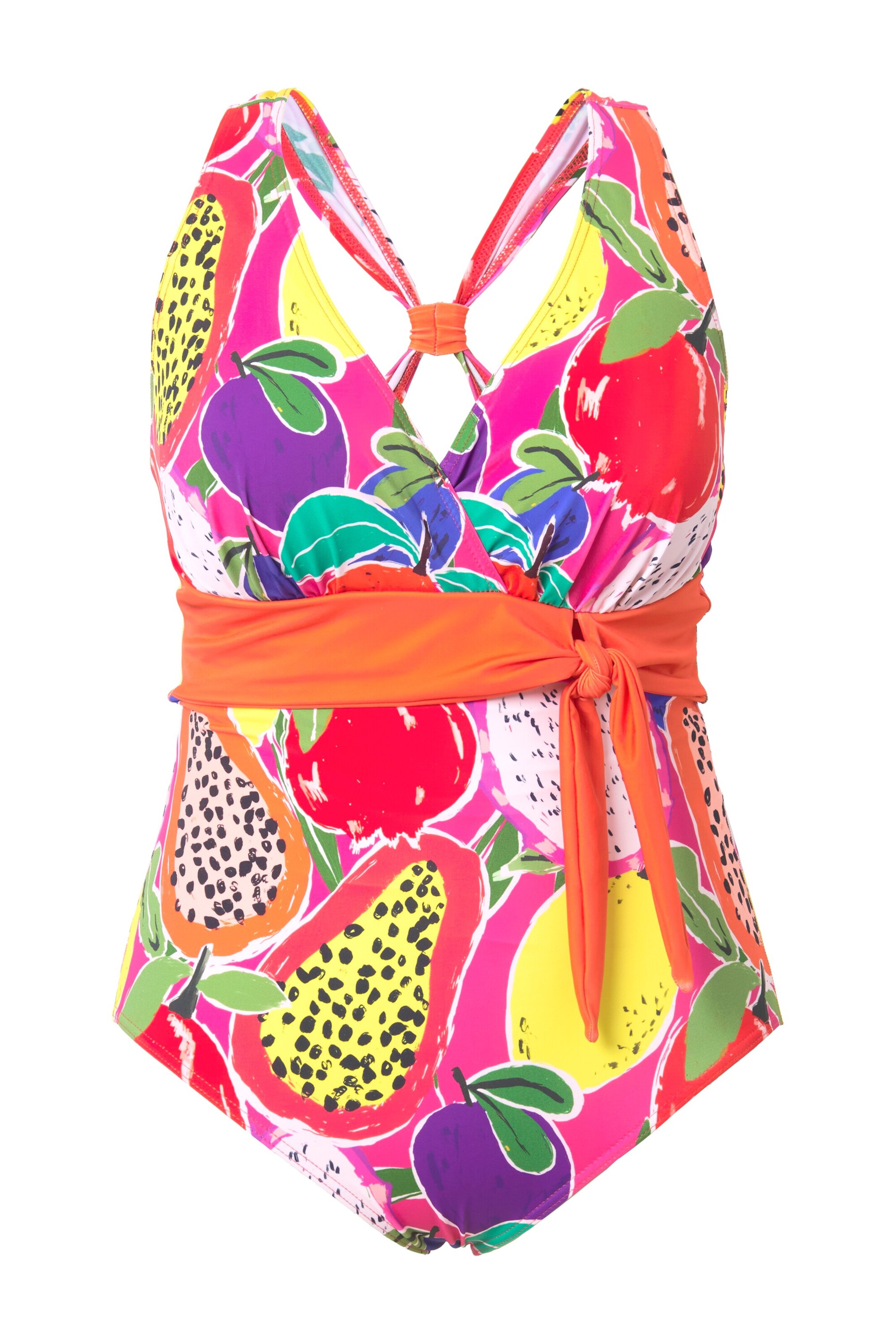 Ulla Popken Minimizer Badpak in Gemengde kleuren: voorkant