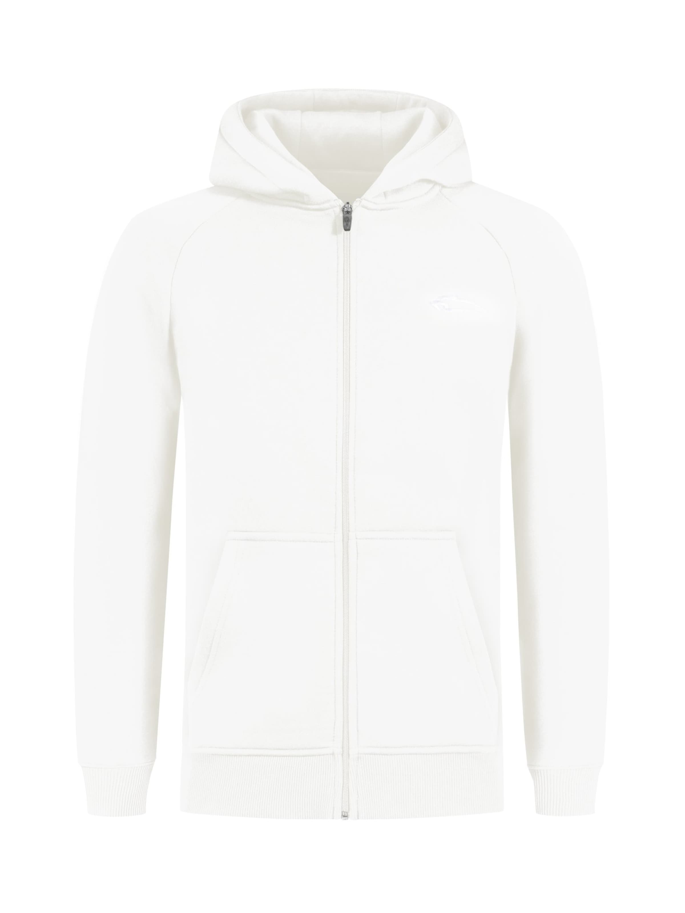 Smilodox Zip Hoodie Yasin in Weiß: Vorderseite