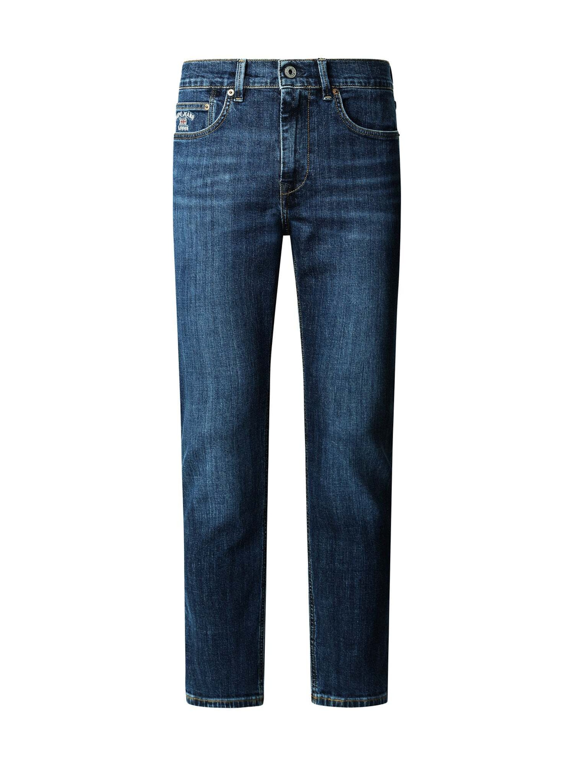 Coupe slim Jean Pepe Jeans en bleu : devant