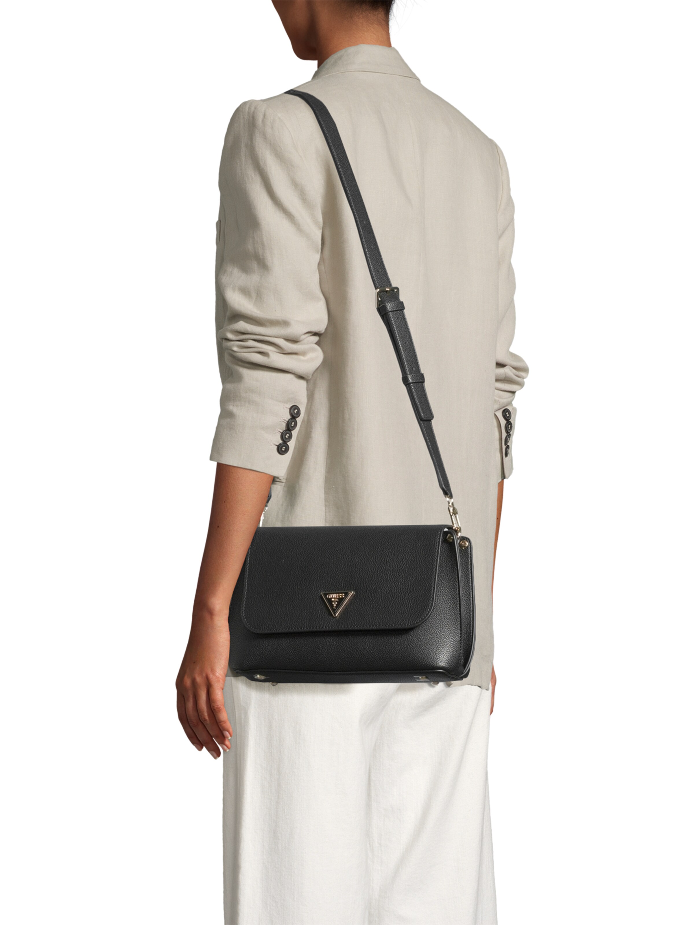 Borsa a tracolla 'MERIDIAN II' di GUESS in nero: frontale