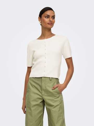 JDY Gebreid vest 'JDYGaby' in Wit: voorkant