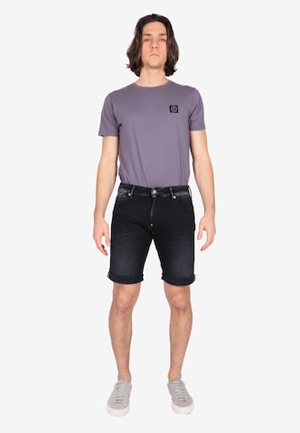 Le Temps Des Cerises Regular Jeansshorts JOGG LO mit gekrempeltem Saum in Schwarz