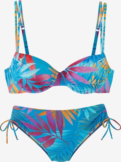 Bikinis iš LASCANA, spalva – mėlyna / uogų spalva / oranžinė / rožinė, Prekių apžvalga