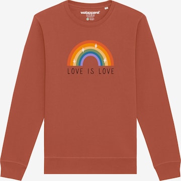 Watapparel Sweatshirt ' Love is Love ' in Bruin: voorkant