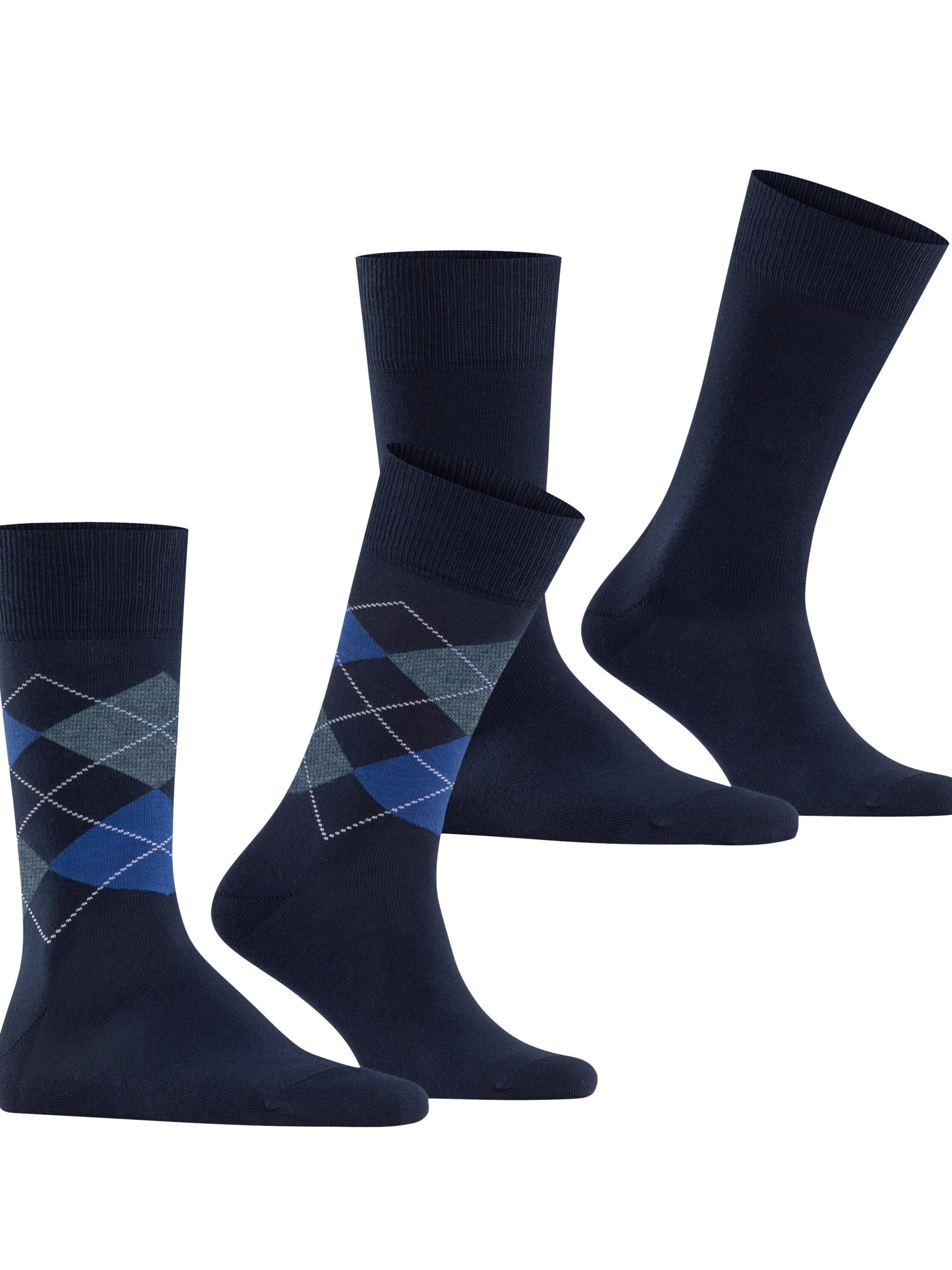 BURLINGTON Socks 'Everyday Argyle Mix 2-Pack' in Blue