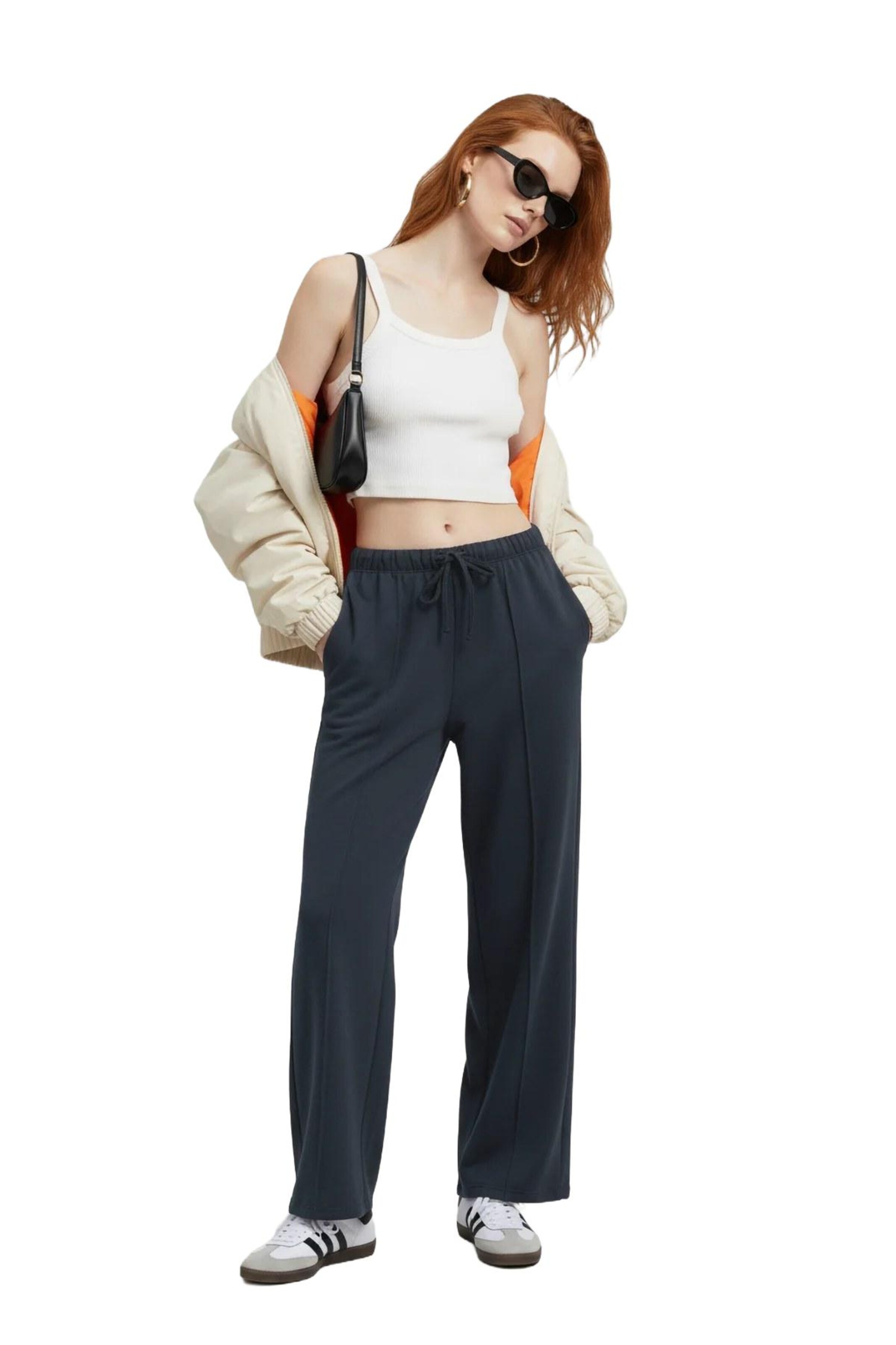 No Matter What Wide leg Broek in Blauw