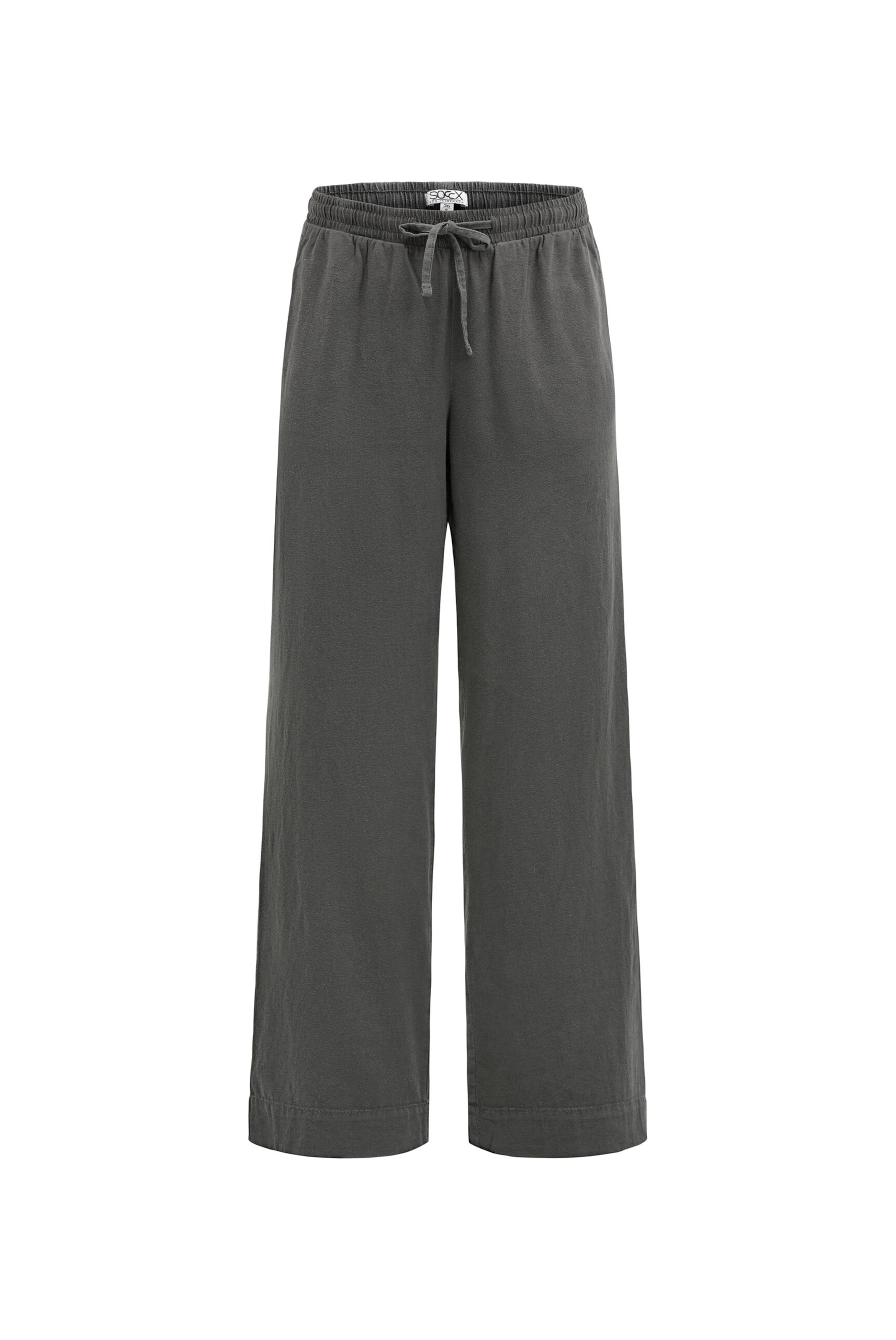 Soccx Regular Pants in Green: front