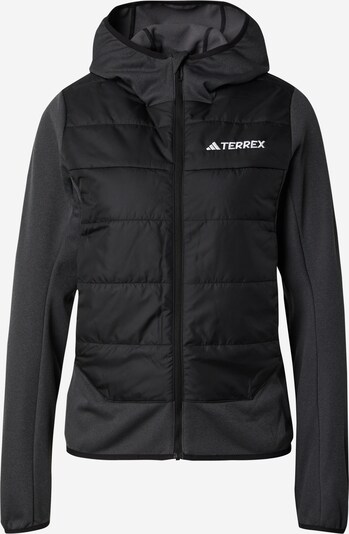 ADIDAS TERREX Outdoorjas in de kleur Zwart / Zwart gemêleerd / Wit, Productweergave