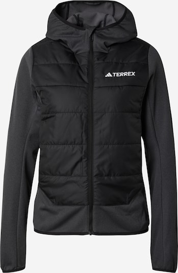 ADIDAS TERREX Outdoorjacka i svart / svartmelerad / vit, Produktvy