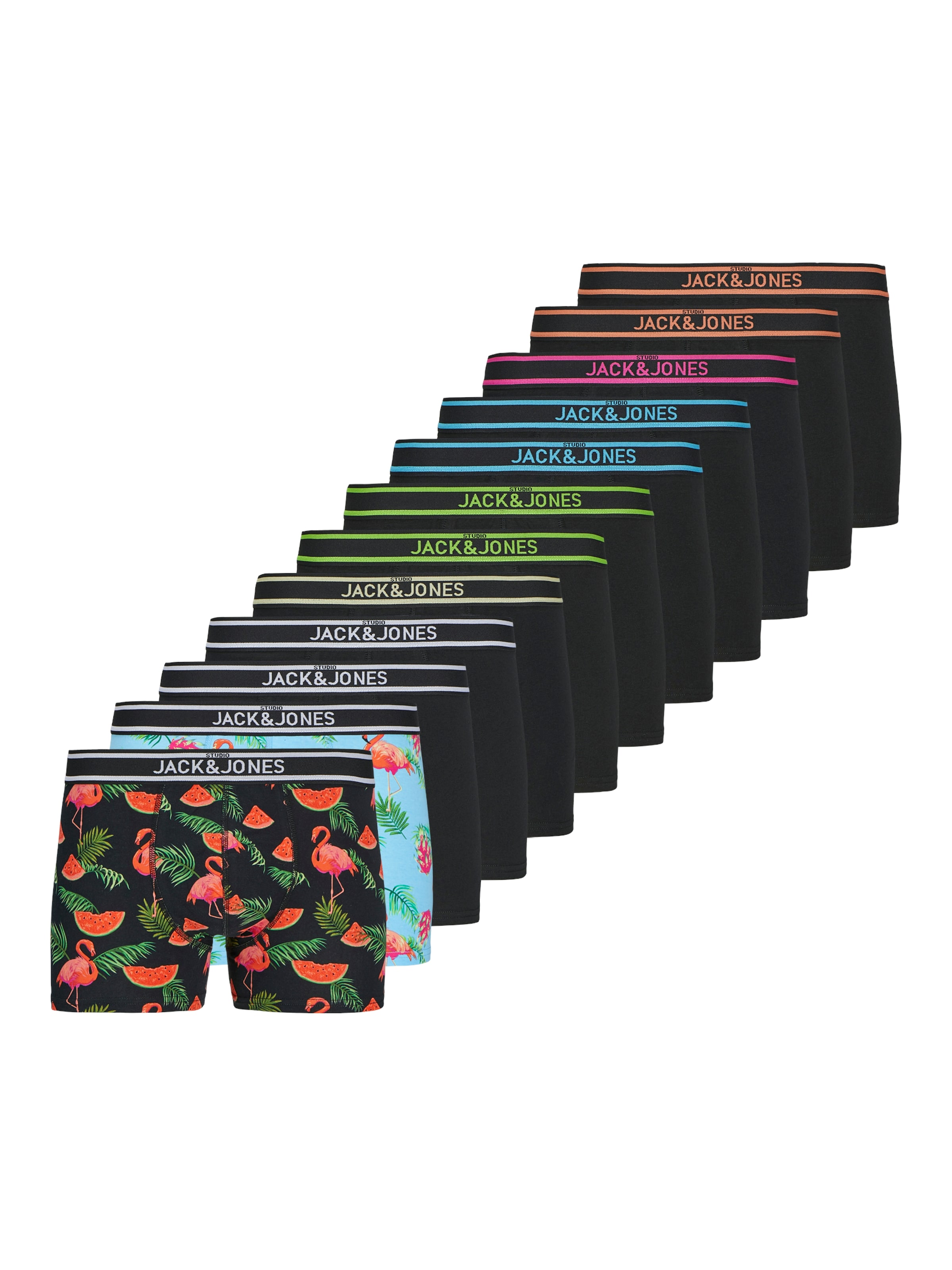 világoskék / narancs / fekete / fehér JACK & JONES Boxeralsók 'JACWatermelon', Termék nézet