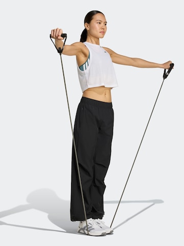 ADIDAS PERFORMANCE Tapered Sports trousers in Black: front