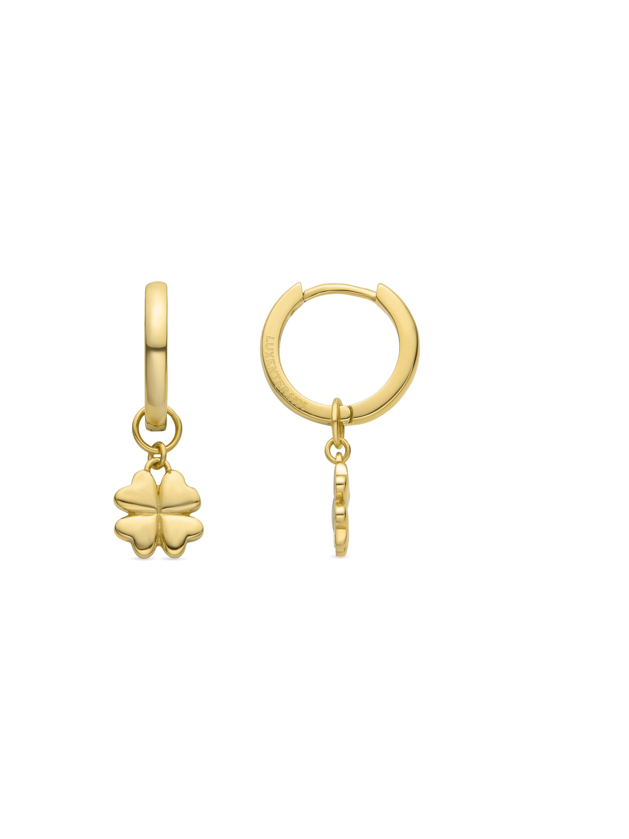 Luxenter Earrings 'Dira' in Gold: front