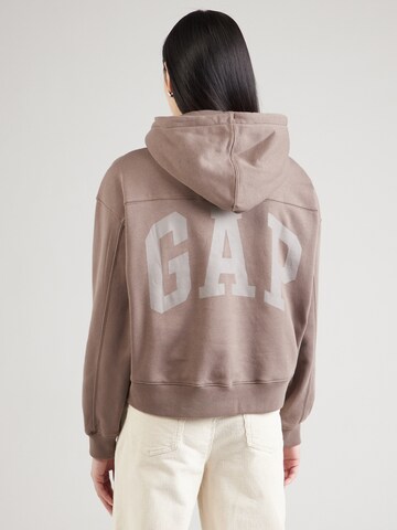 GAP Суичър 'FLEECE ABBREV PO HOOD' в кафяво