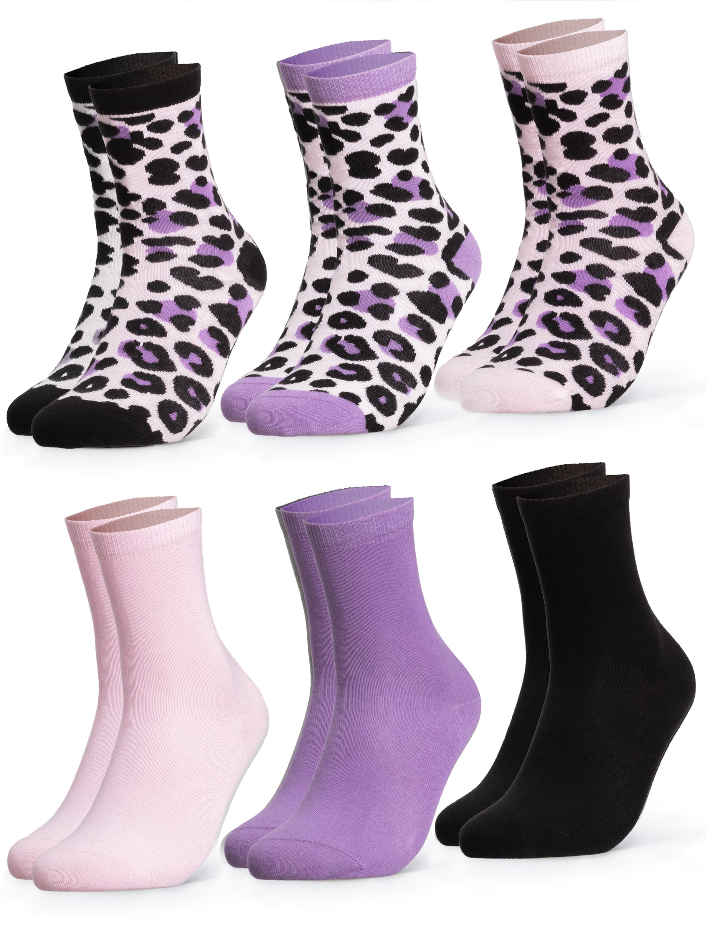 Occulto - Calcetines 'Leo-Print' en lila: frente