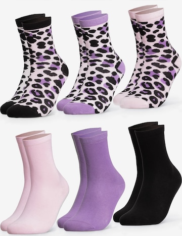 Occulto Socken 'Leo-Print' in Lila: Vorderseite