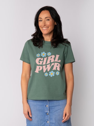 Watapparel Shirt 'Girl power' in Groen: voorkant