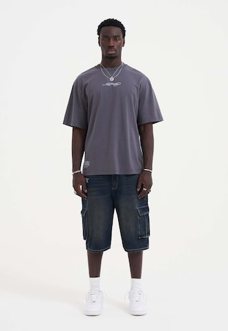 Ed Hardy Μπλουζάκι 'Don Wolf Adler Panther' σε γκρι