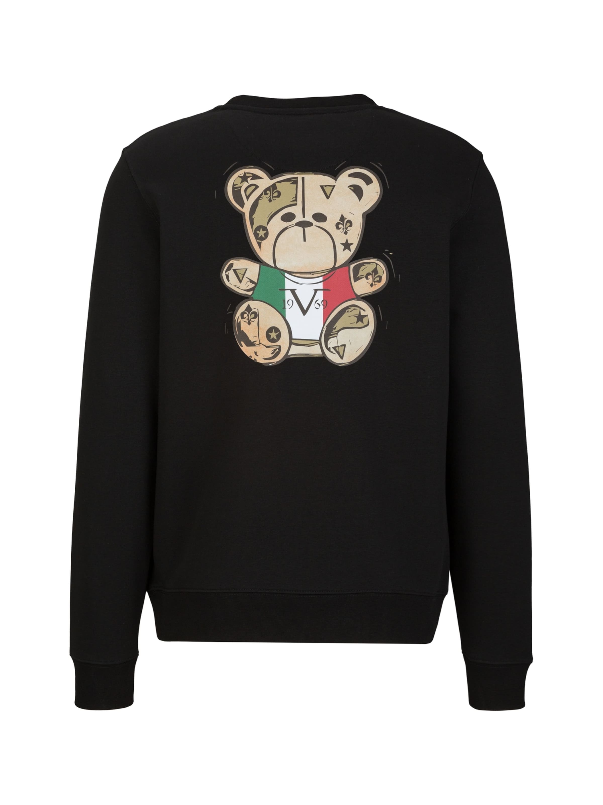 19V69 ITALIA Sweatshirt 'Nico Logo Carrier 4' i svart