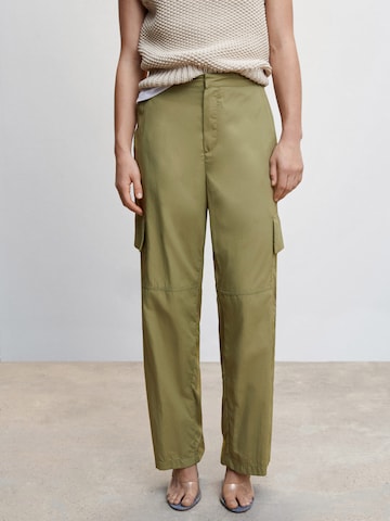 MANGO Tapered Cargo Pants 'Oli' in Green: front