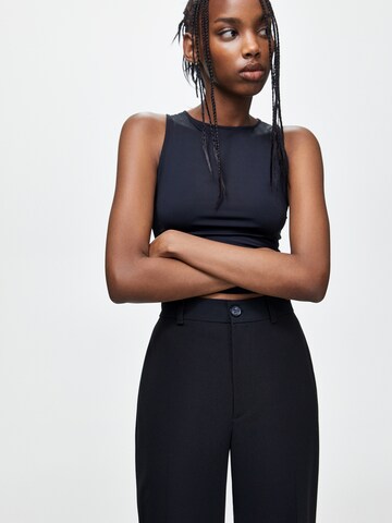 Pull&Bear Regular Pleated Pants in Black