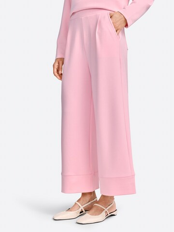 Rich & Royal Wide leg Pleat-front trousers in Pink: front