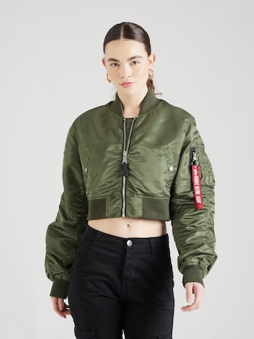 ALPHA INDUSTRIES Övergångsjacka 'MA-1' i grön: framsida