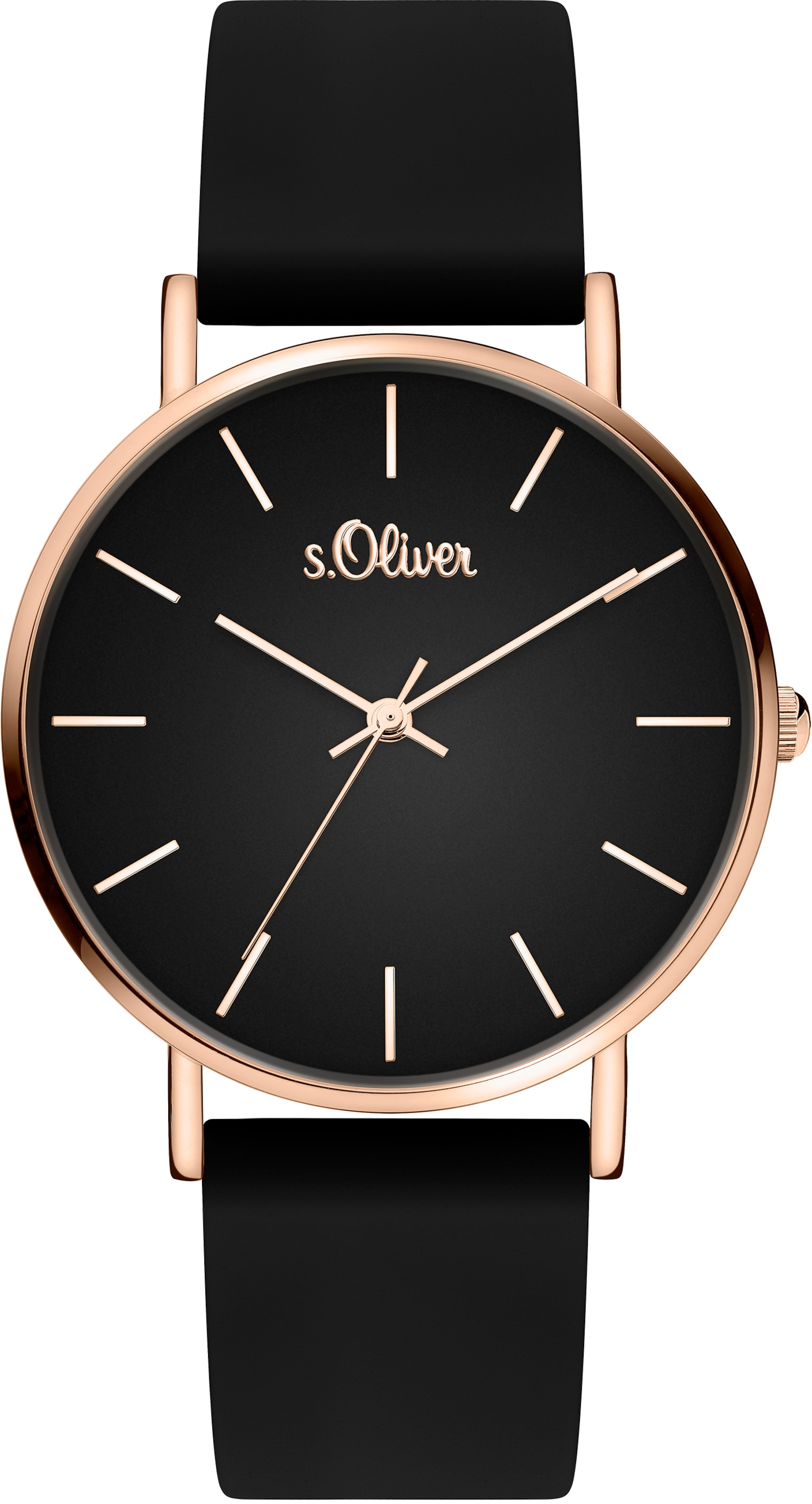 s.Oliver Analog Watch in Black: front
