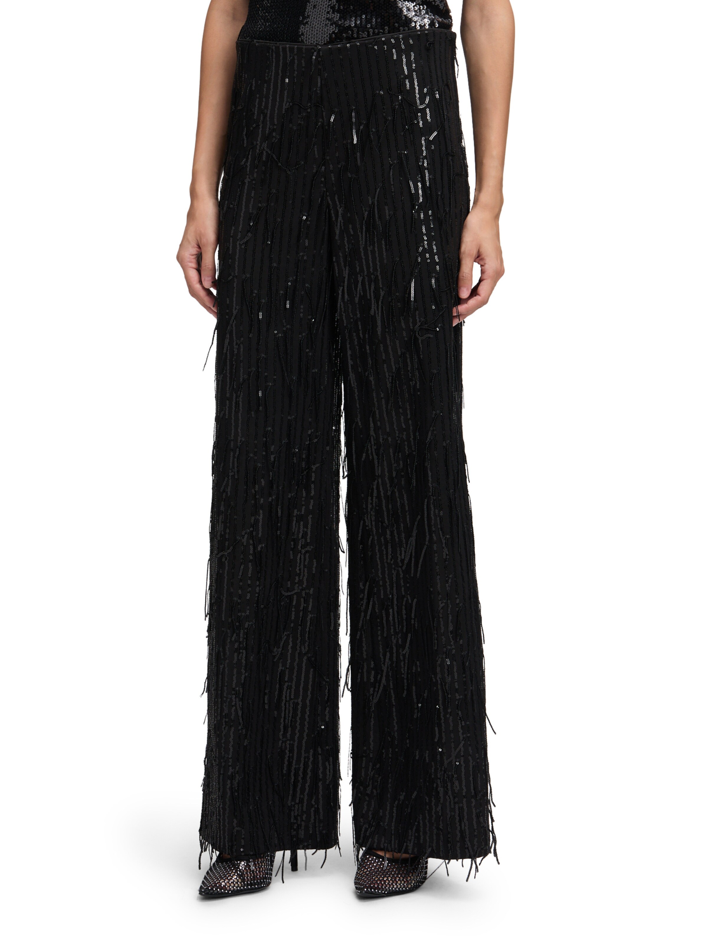 Vera Mont Wide leg Trousers in Black: front