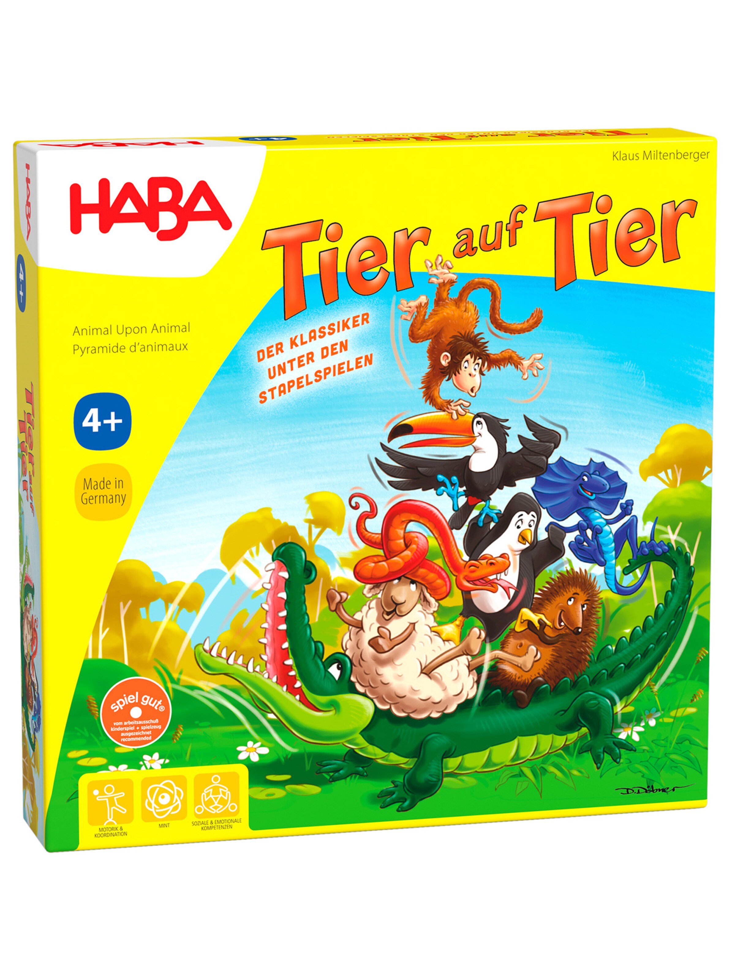 HABA Spel 'Tier auf Tier' in Gemengde kleuren: voorkant