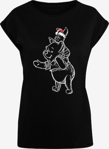 ABSOLUTE CULT Shirt 'Winnie The Pooh - Piglet Christmas' in Black: front