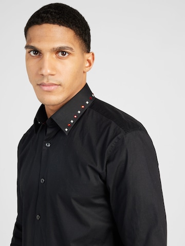 Coupe regular Chemise 'Ermo' HUGO Red en noir