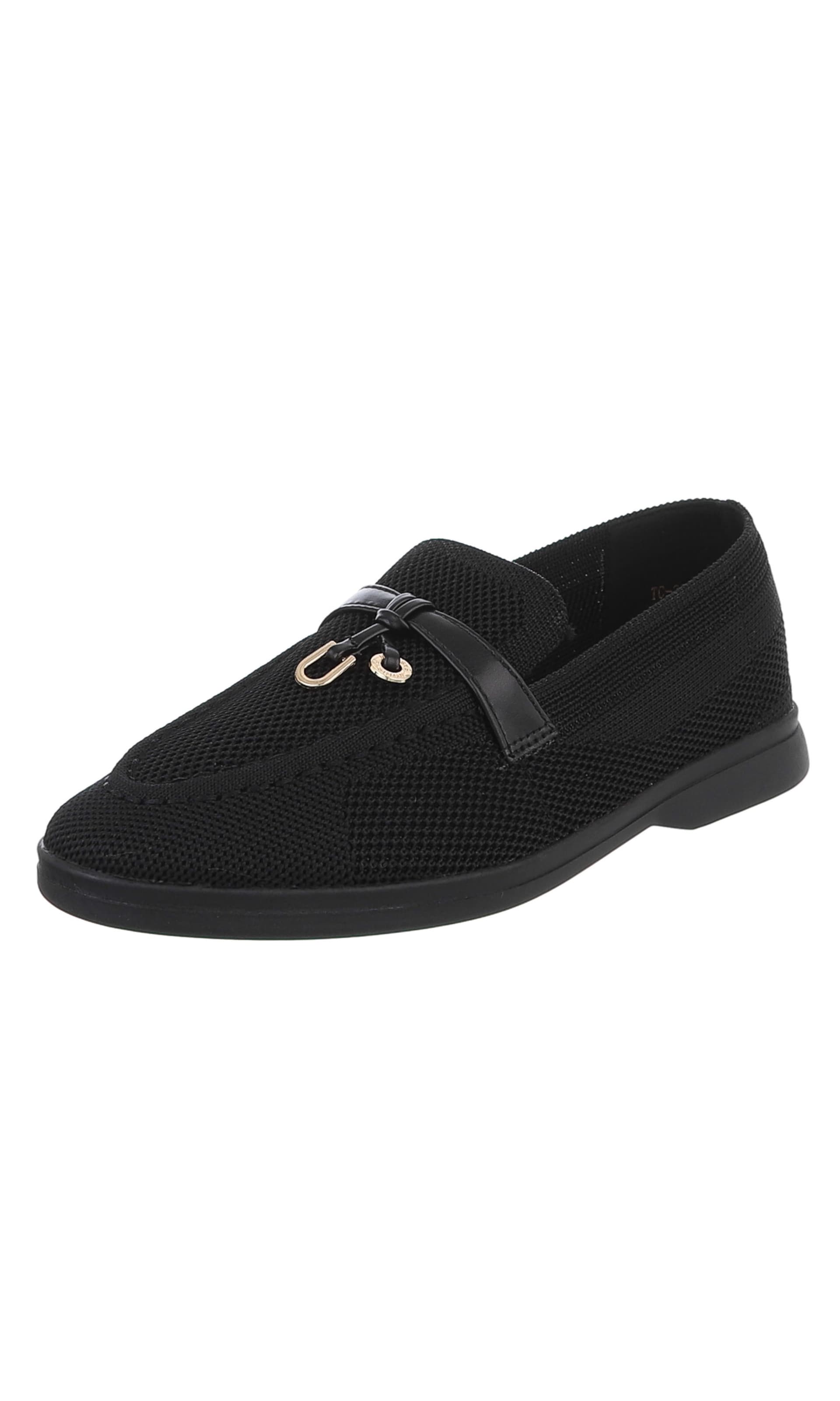 Ital-Design Slipper in Schwarz: Vorderseite