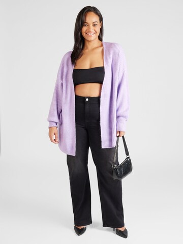 Fransa Curve Knit cardigan 'ELVIRA' in Purple